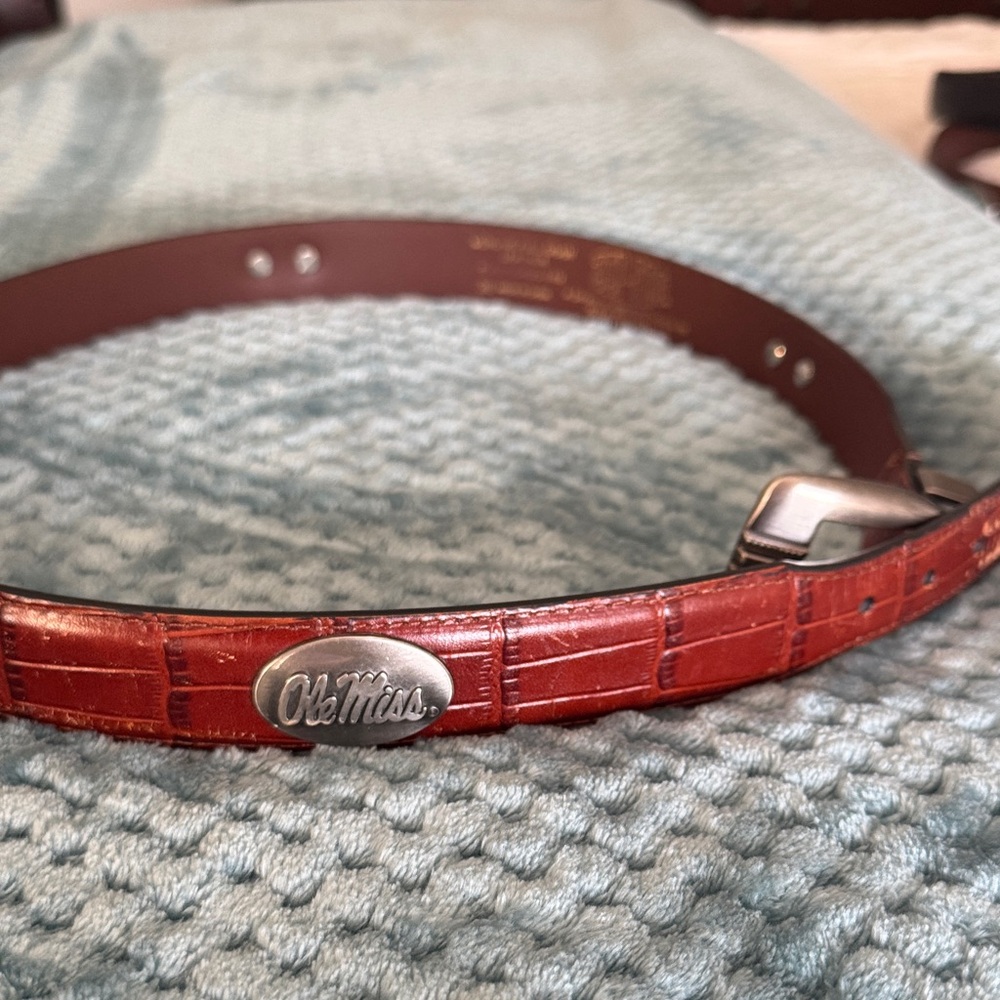 Ole Miss Zep Pro Tan Leather Belt